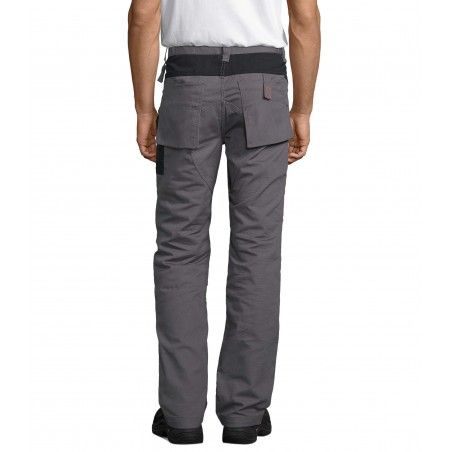 Sol's - Pantalon bicolore workwear homme METAL PRO - Gris Foncé / Noir