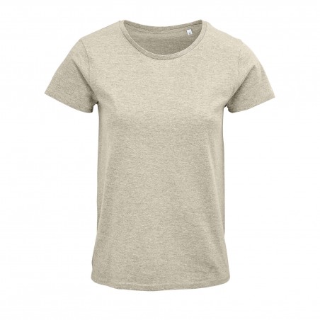 Sol's - Tee-shirt femme jersey col rond ajusté CRUSADER WOMEN - Beige Chiné