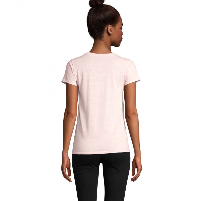 Sol's - Tee-shirt femme jersey col rond ajusté CRUSADER WOMEN - Rose Chiné