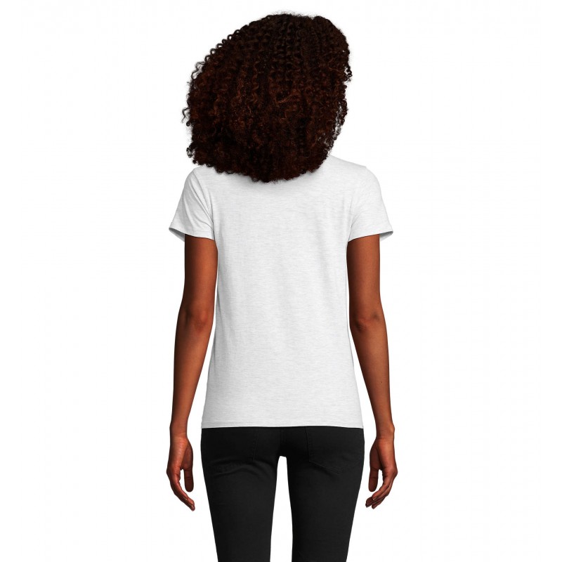 Sol's - Tee-shirt femme jersey col rond ajusté PIONEER WOMEN - Blanc Chiné