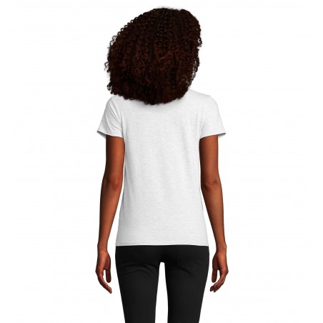 Sol's - Tee-shirt femme jersey col rond ajusté PIONEER WOMEN - Blanc Chiné