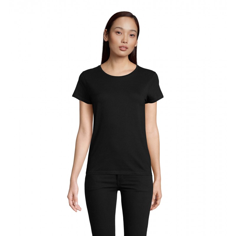 Sol's - Tee-shirt femme jersey col rond ajusté PIONEER WOMEN - Noir Profond