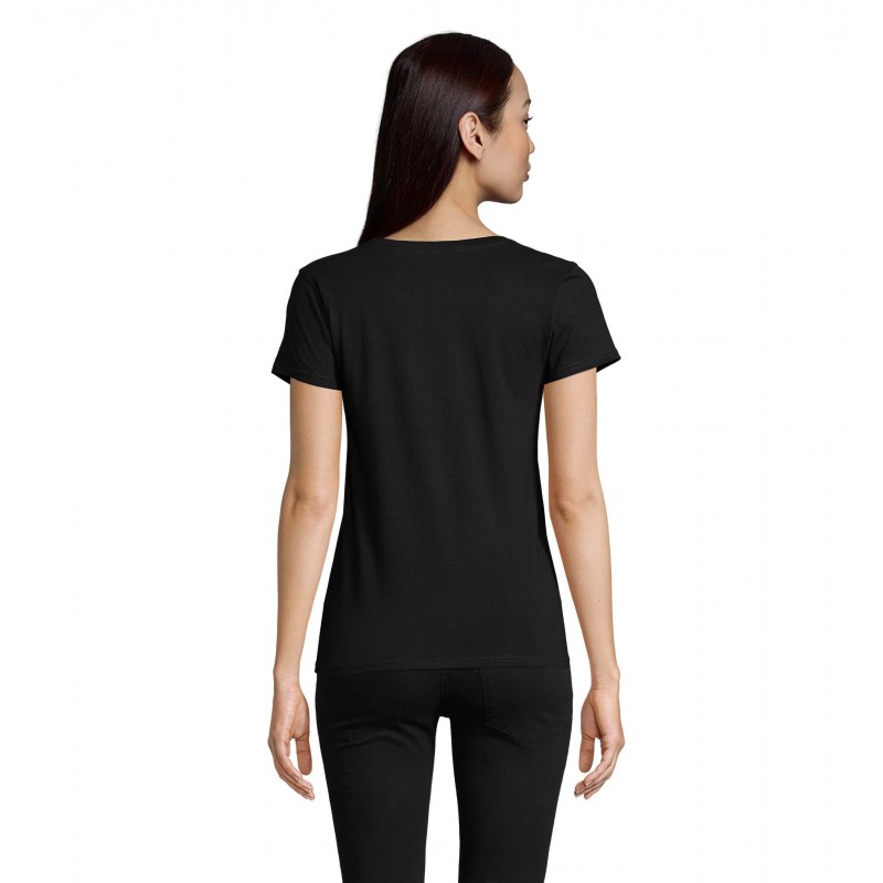Sol's - Tee-shirt femme jersey col rond ajusté PIONEER WOMEN - Noir Profond