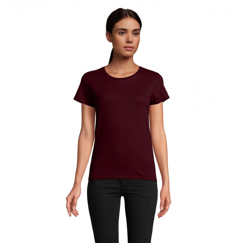 Sol's - Tee-shirt femme jersey col rond ajusté PIONEER WOMEN - Bordeaux