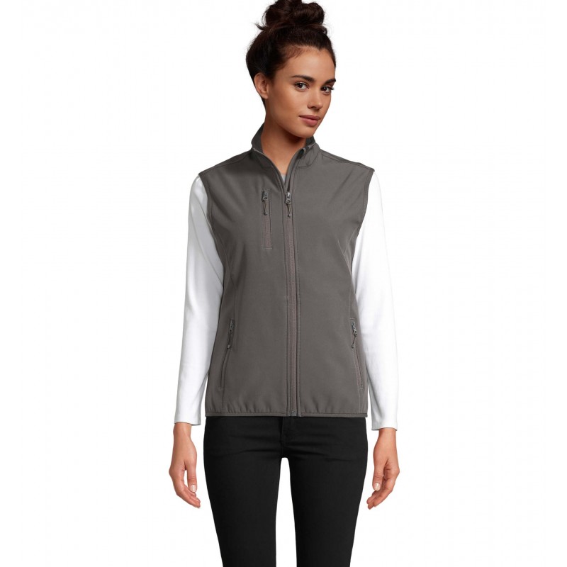 Sol's - Veste femme zippée softshell sans manche FALCON BW WOMEN - Anthracite