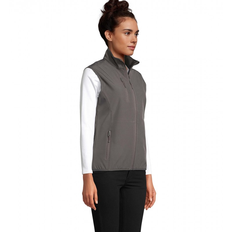 Sol's - Veste femme zippée softshell sans manche FALCON BW WOMEN - Anthracite