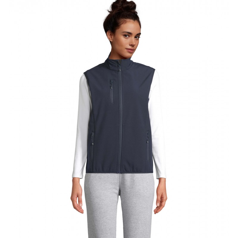 Sol's - Veste femme zippée softshell sans manche FALCON BW WOMEN - Bleu Abysse