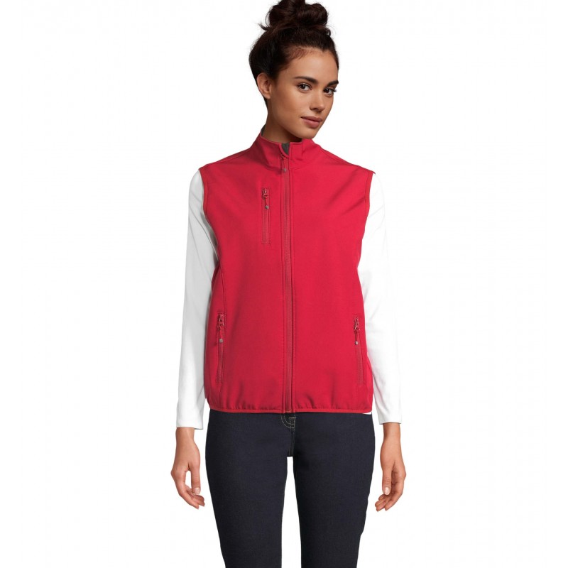 Sol's - Veste femme zippée softshell sans manche FALCON BW WOMEN - Rouge Piment