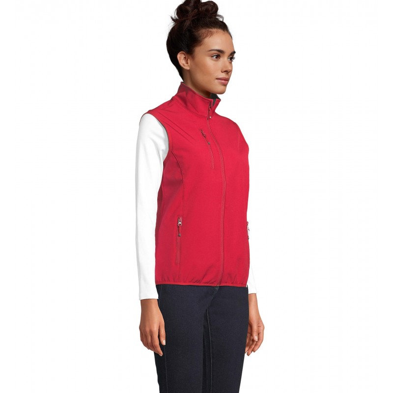 Sol's - Veste femme zippée softshell sans manche FALCON BW WOMEN - Rouge Piment