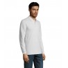 Sol's - Polo piqué manches longues homme PERFECT LSL MEN - Blanc Chiné