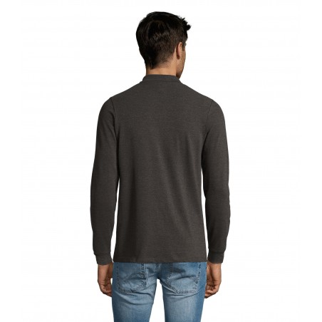 Sol's - Polo piqué manches longues homme PERFECT LSL MEN - Anthracite Chiné
