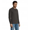 Sol's - Polo piqué manches longues homme PERFECT LSL MEN - Anthracite Chiné