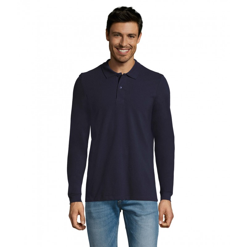 Sol's - Polo piqué manches longues homme PERFECT LSL MEN - French Marine