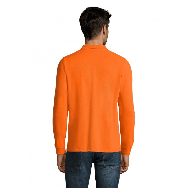 Sol's - Polo piqué manches longues homme PERFECT LSL MEN - Orange