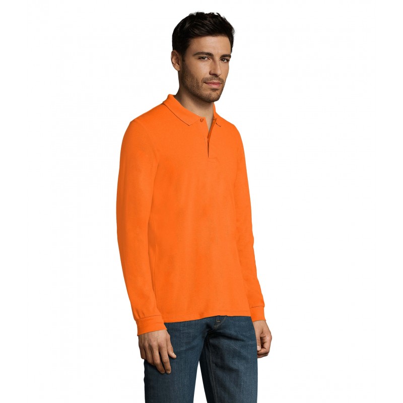 Sol's - Polo piqué manches longues homme PERFECT LSL MEN - Orange