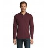 Sol's - Polo piqué manches longues homme PERFECT LSL MEN - Oxblood Chiné