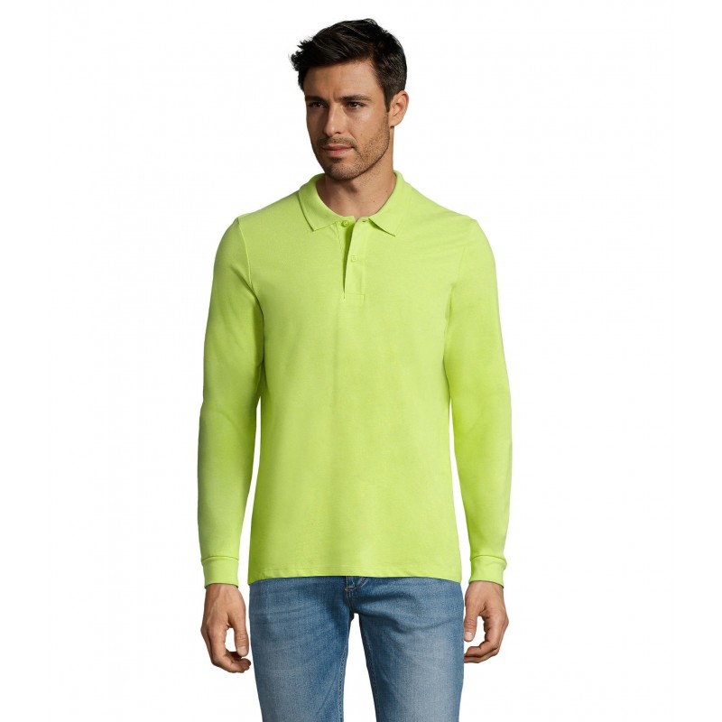 Sol's - Polo piqué manches longues homme PERFECT LSL MEN - Vert Pomme