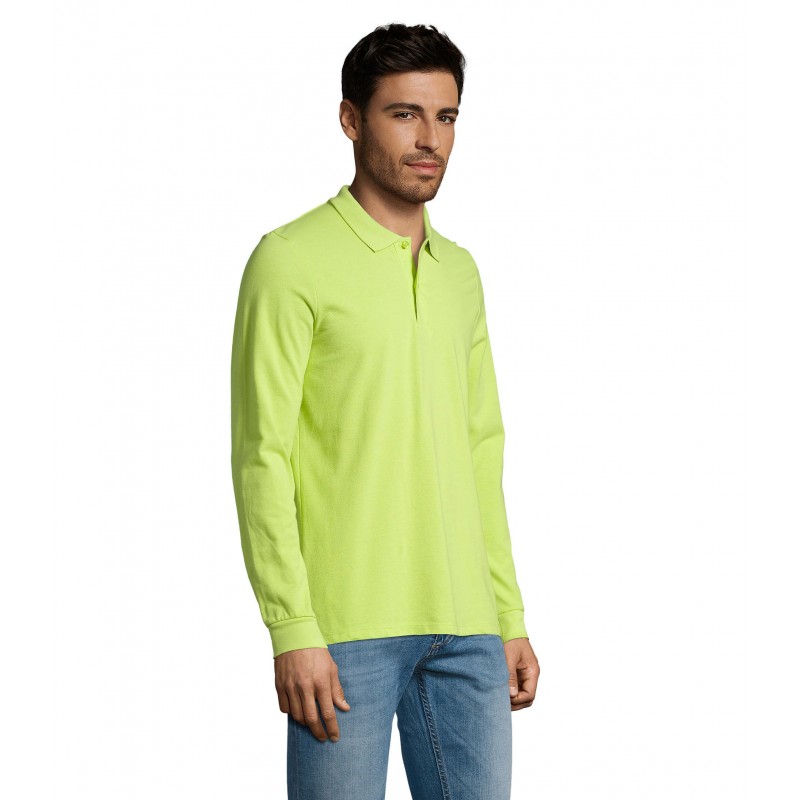 Sol's - Polo piqué manches longues homme PERFECT LSL MEN - Vert Pomme