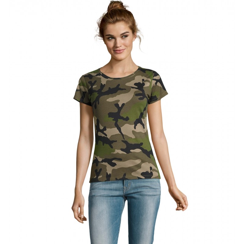 Sol's - Tee-shirt femme col rond CAMO WOMEN - Camo