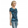 Sol's - Tee-shirt femme col rond CAMO WOMEN - Camo Bleu