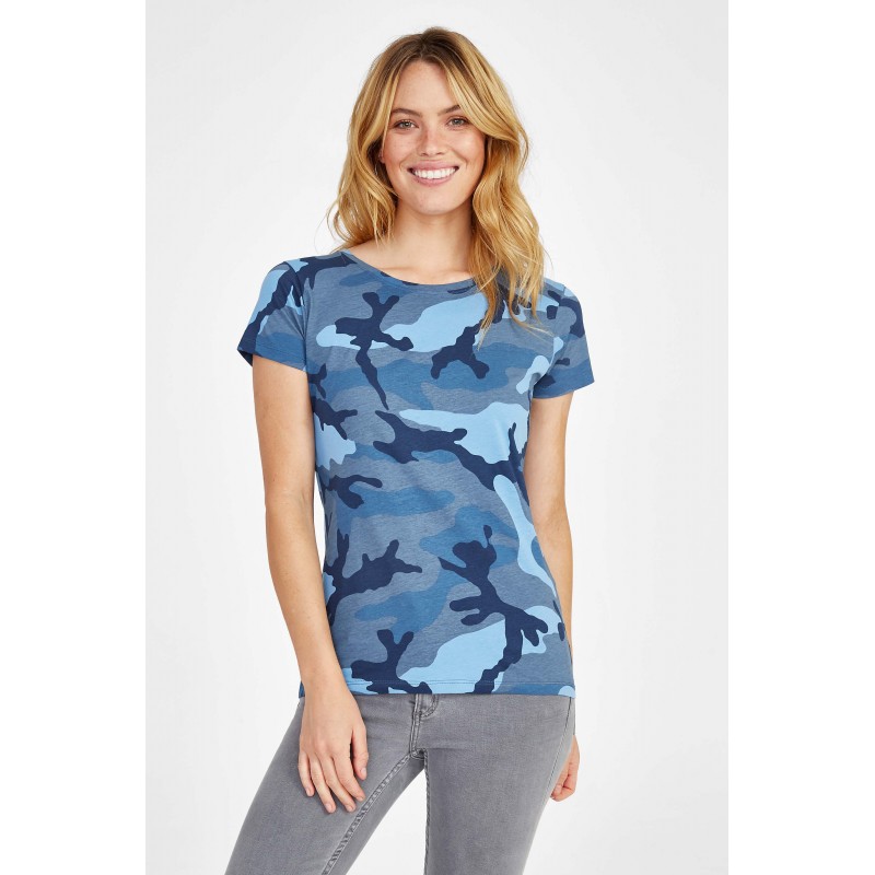 Sol's - Tee-shirt femme col rond CAMO WOMEN