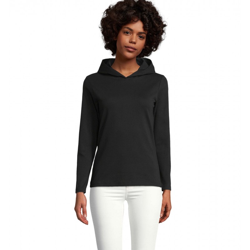 Neoblu - Tee-shirt avec capuche femme LOUIS WOMEN - Noir Profond