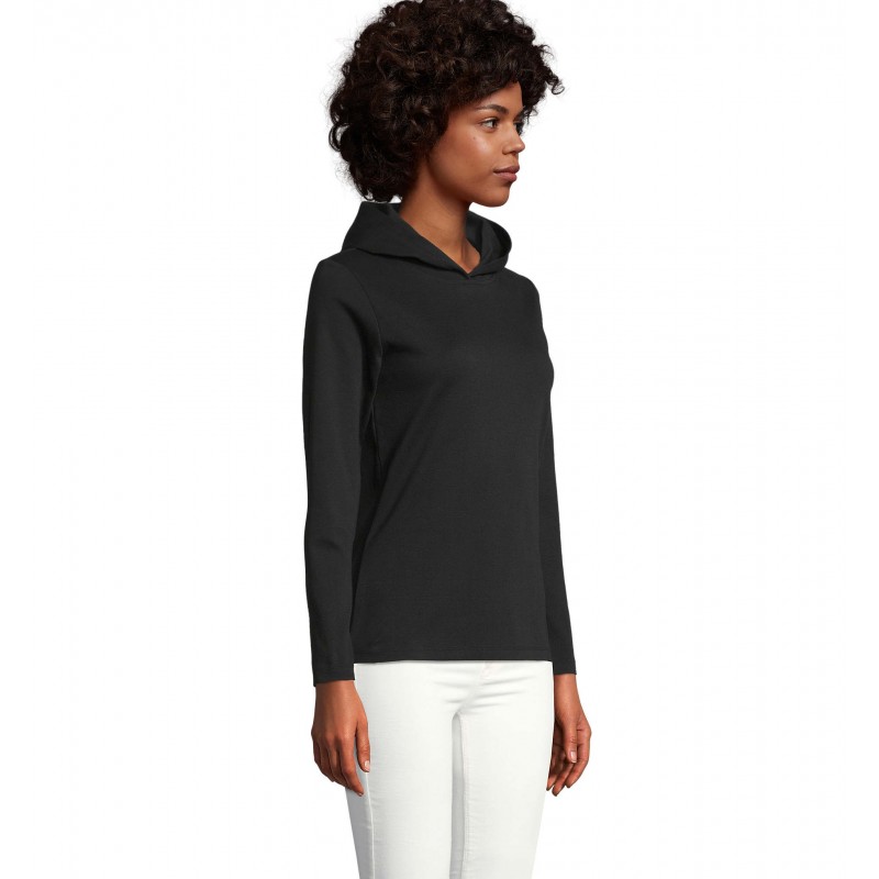 Neoblu - Tee-shirt avec capuche femme LOUIS WOMEN - Noir Profond