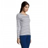 Sol's - Tee-shirt femme manches longues rayé MARINE WOMEN - Blanc / Marine