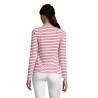 Sol's - Tee-shirt femme manches longues rayé MARINE WOMEN - Blanc / Rouge