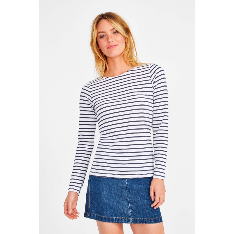 Sol's - Tee-shirt femme manches longues rayé MARINE WOMEN
