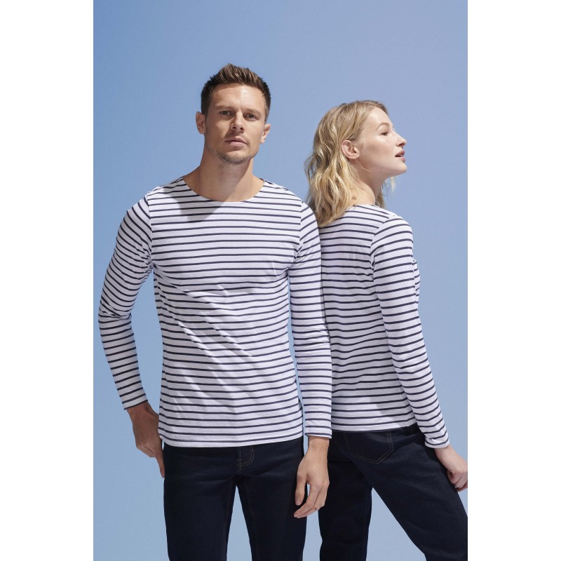 Sol's - Tee-shirt femme manches longues rayé MARINE WOMEN
