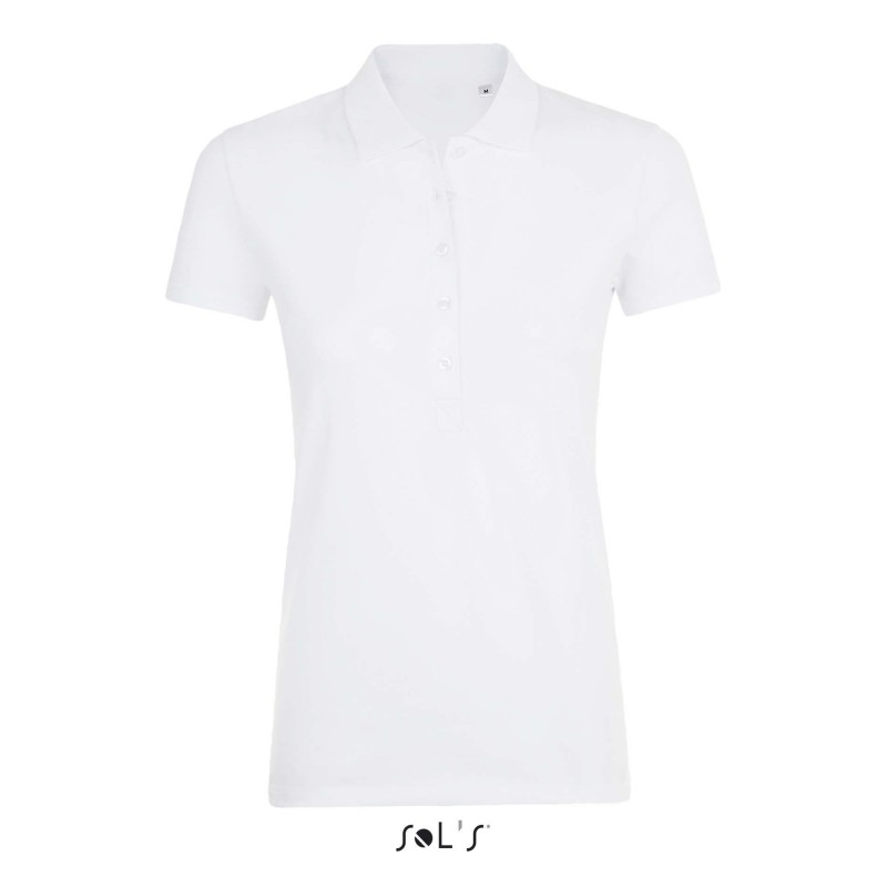 Sol's - Polo coton élasthanne femme PHOENIX WOMEN - Blanc