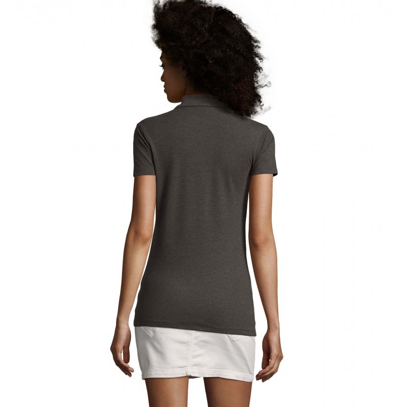 Sol's - Polo coton élasthanne femme PHOENIX WOMEN - Anthracite Chiné
