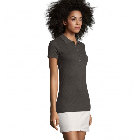 Sol's - Polo coton élasthanne femme PHOENIX WOMEN - Anthracite Chiné