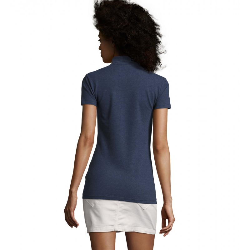 Sol's - Polo coton élasthanne femme PHOENIX WOMEN - Denim Chiné