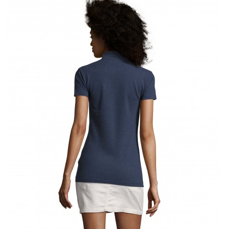 Sol's - Polo coton élasthanne femme PHOENIX WOMEN - Denim Chiné