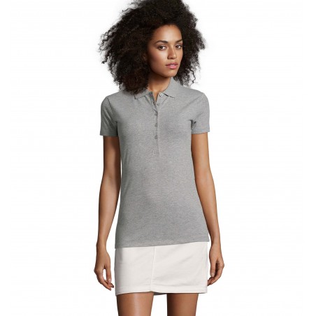 Sol's - Polo coton élasthanne femme PHOENIX WOMEN - Gris Chiné