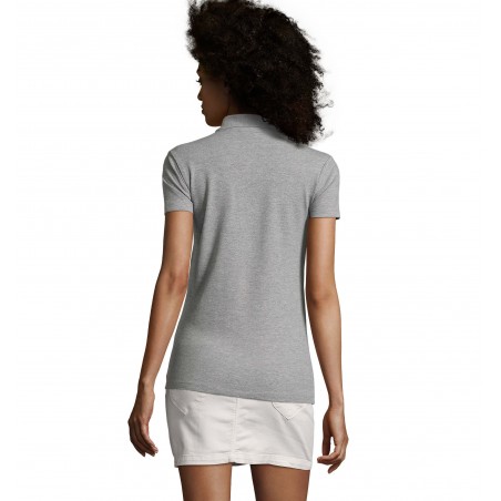 Sol's - Polo coton élasthanne femme PHOENIX WOMEN - Gris Chiné
