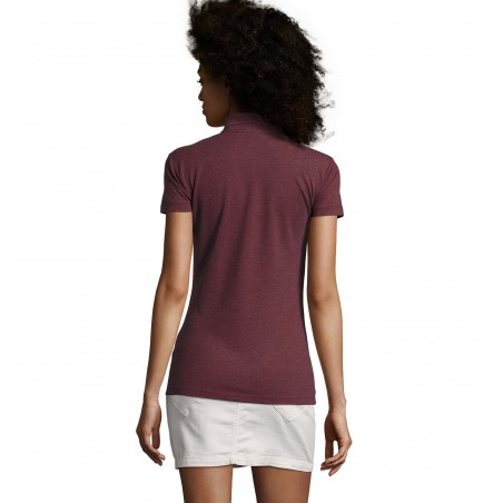 Sol's - Polo coton élasthanne femme PHOENIX WOMEN - Oxblood Chiné