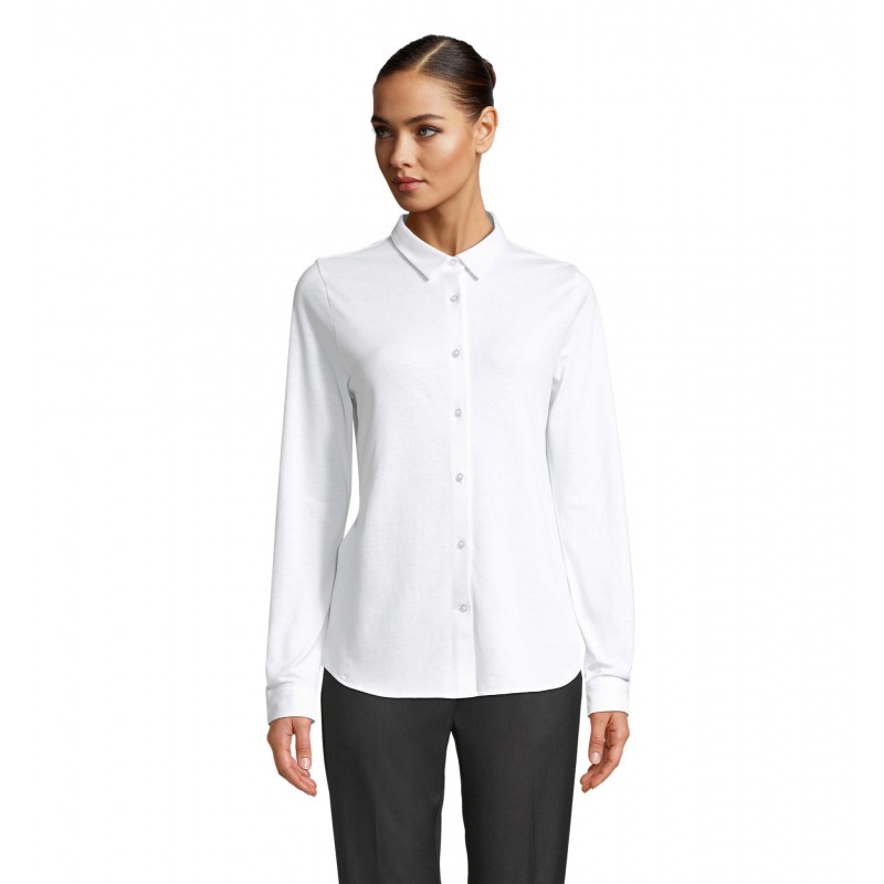 Neoblu - Chemise en coton piqué femme BASILE WOMEN - Blanc Optique
