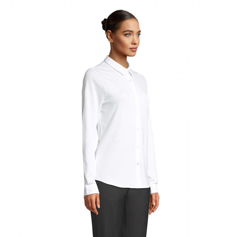 Neoblu - Chemise en coton piqué femme BASILE WOMEN - Blanc Optique