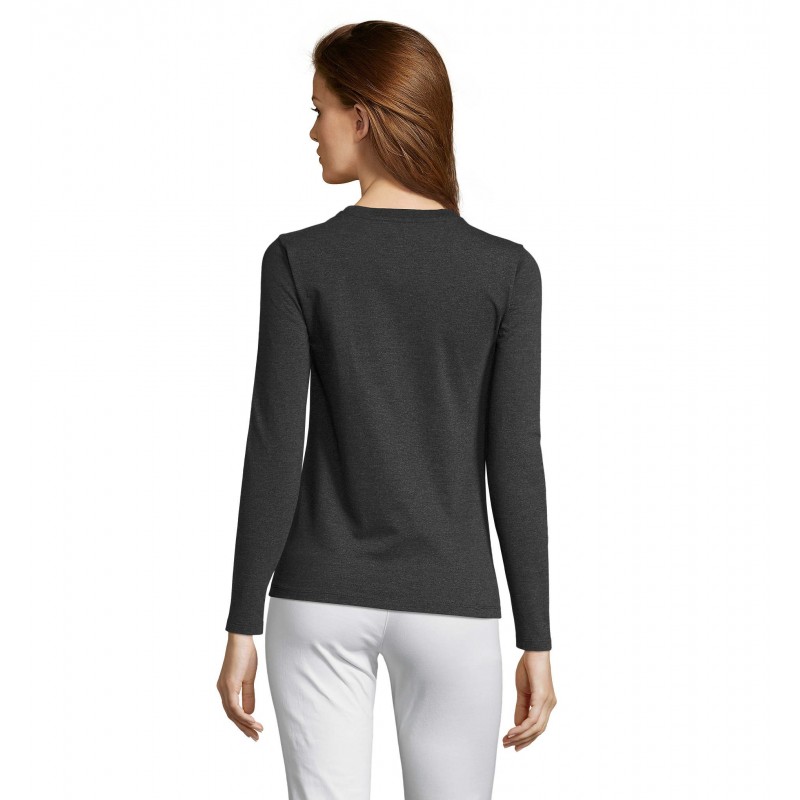 Sol's - Tee-shirt femme manches longues IMPERIAL LSL WOMEN - Anthracite Chiné