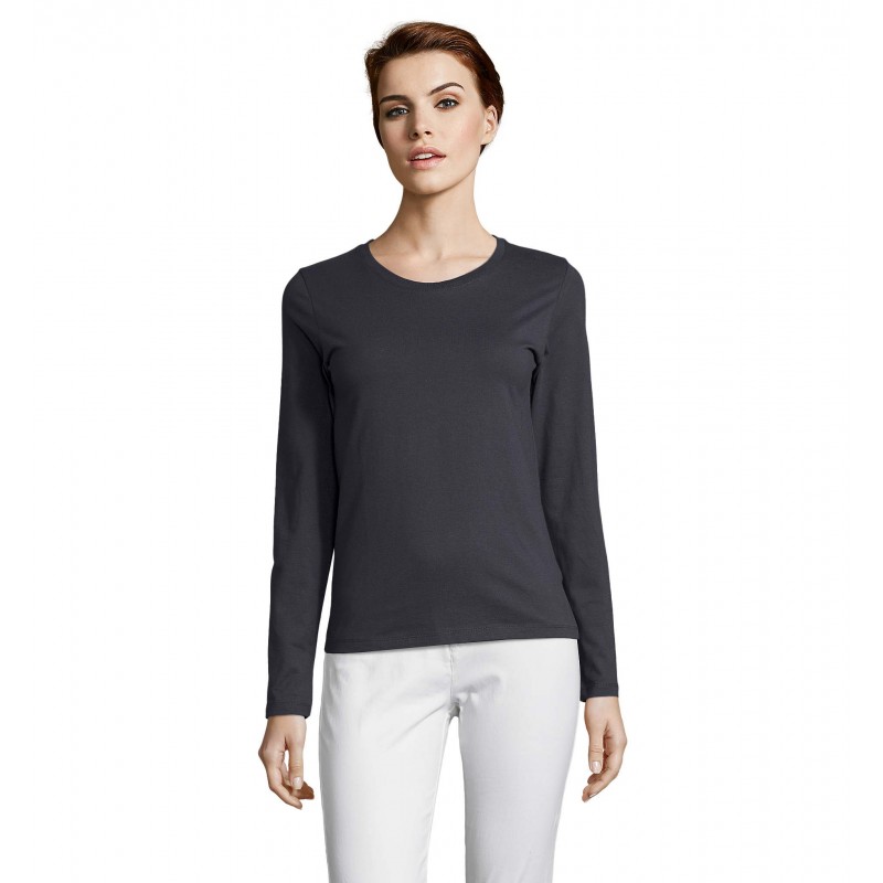 Sol's - Tee-shirt femme manches longues IMPERIAL LSL WOMEN - Gris Souris