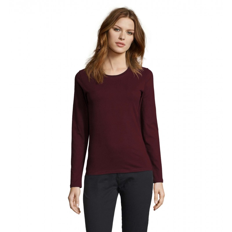 Sol's - Tee-shirt femme manches longues IMPERIAL LSL WOMEN - Oxblood