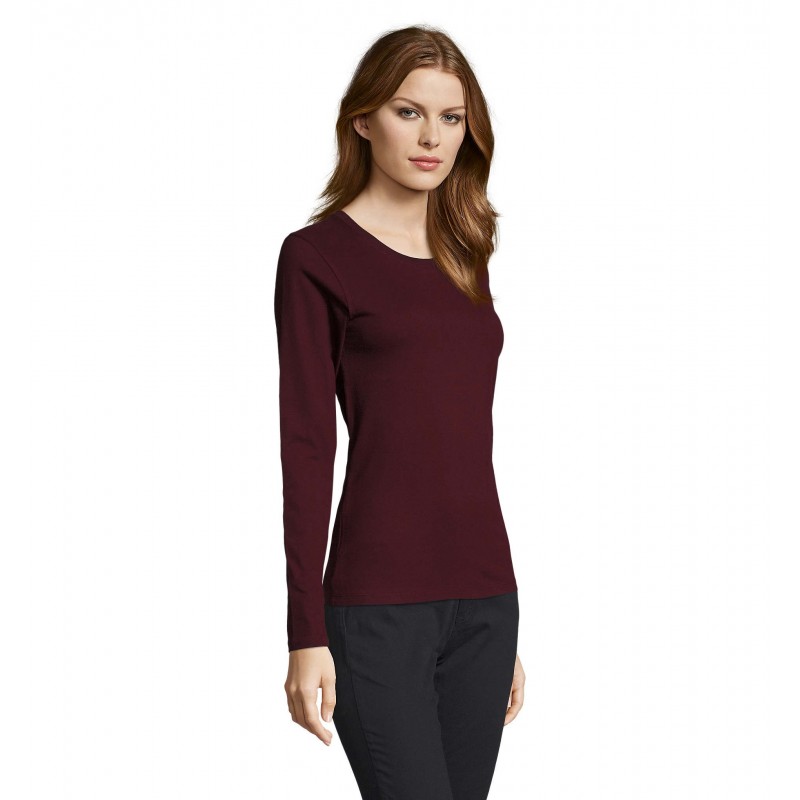 Sol's - Tee-shirt femme manches longues IMPERIAL LSL WOMEN - Oxblood