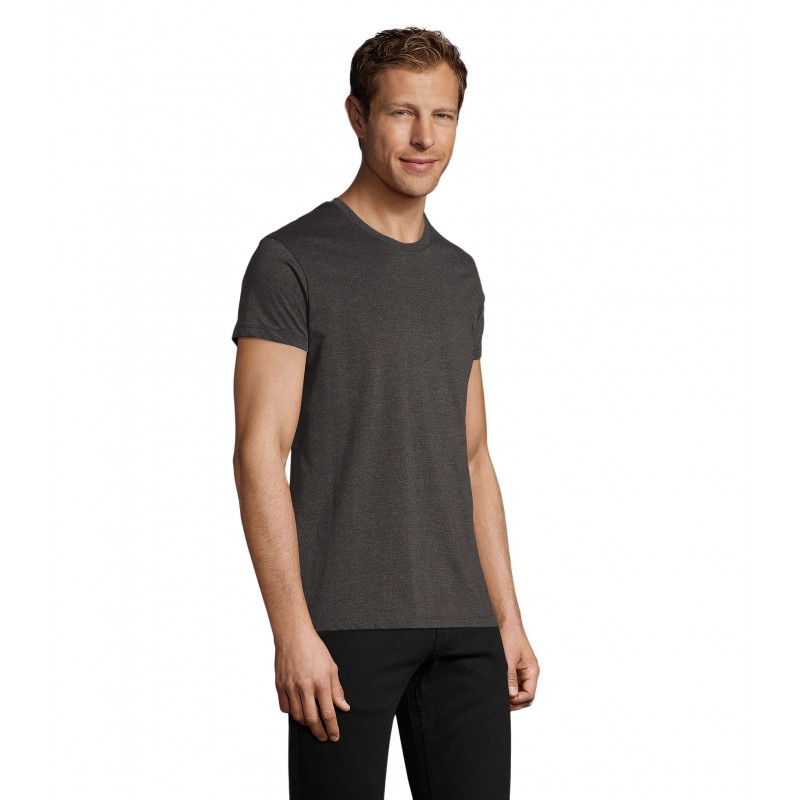 Sol's - Tee-shirt homme col rond ajusté REGENT FIT - Anthracite Chiné