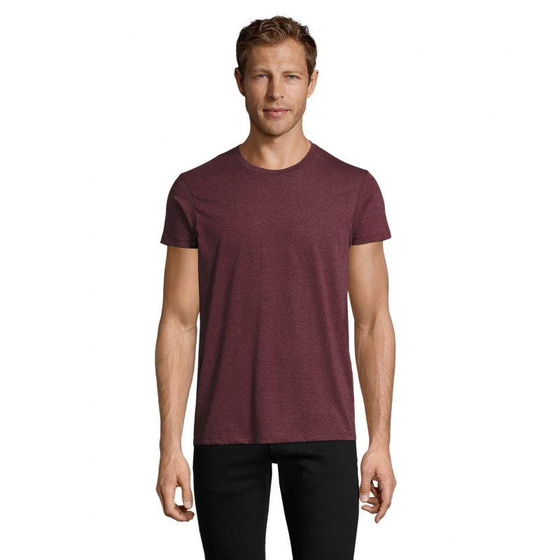 Sol's - Tee-shirt homme col rond ajusté REGENT FIT - Oxblood Chiné