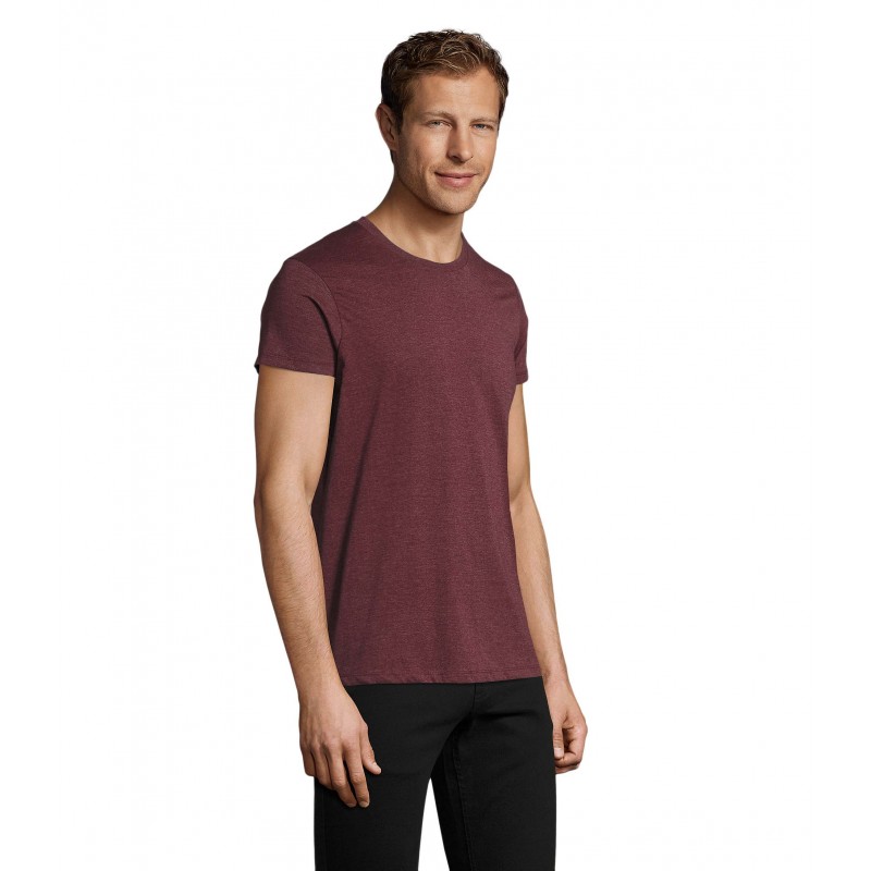 Sol's - Tee-shirt homme col rond ajusté REGENT FIT - Oxblood Chiné
