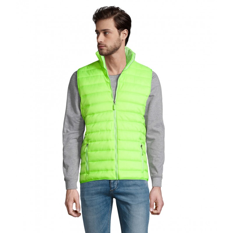 Sol's - Doudoune light sans manche homme WAVE MEN - Lime Fluo
