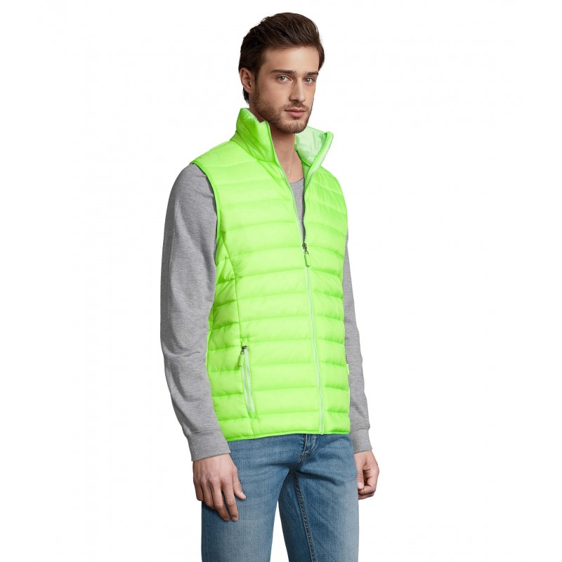 Sol's - Doudoune light sans manche homme WAVE MEN - Lime Fluo